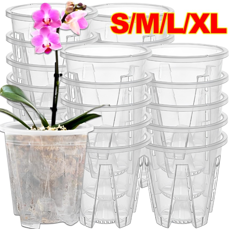 Orchid Potting Mix - S/M/L/XL Şeffaf Kök Kontrol Çiçek Saksısı