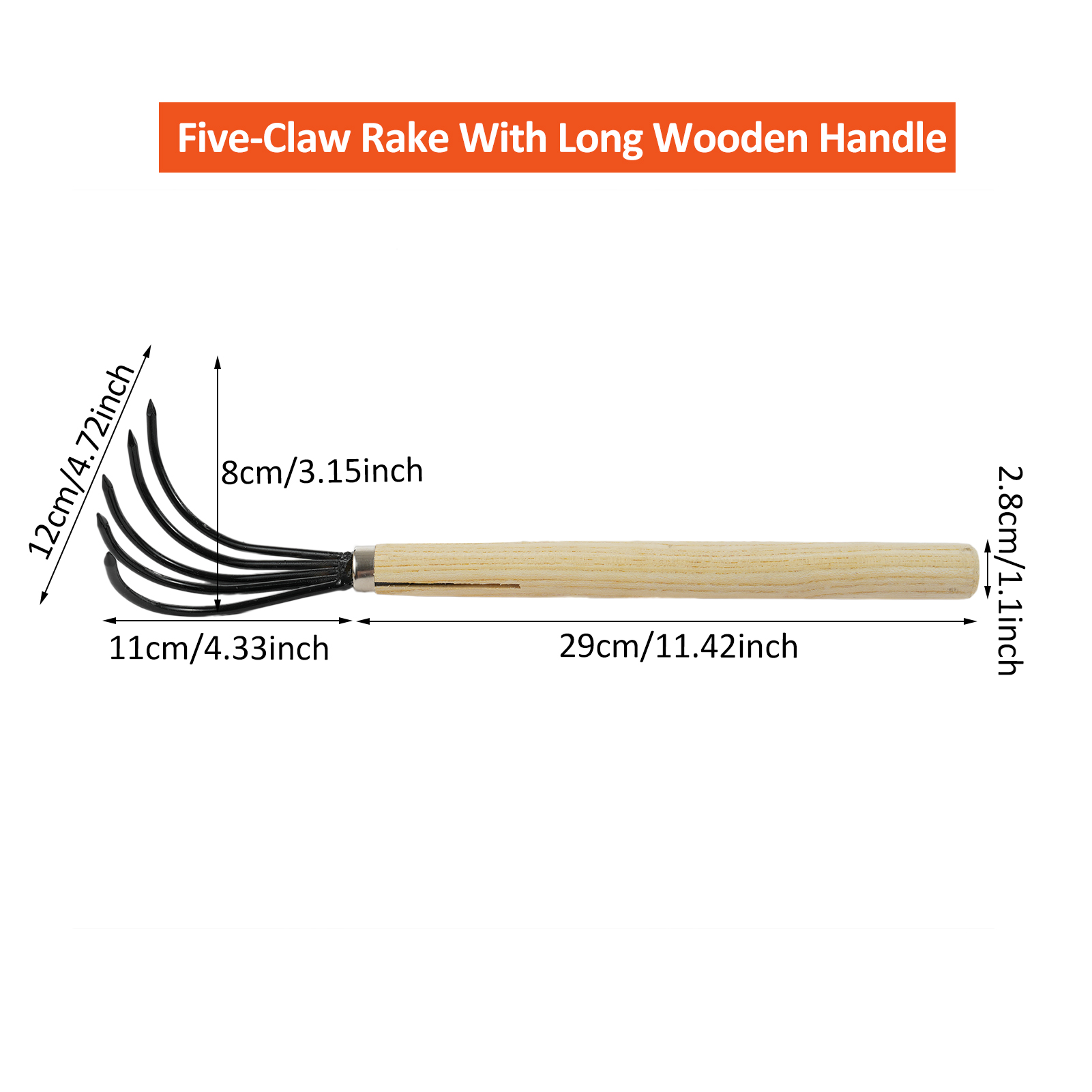 Ahşap Saplı 5 Kollu Tırmık, Ba - Gardening Tools On Sale incelemesi ve fiyatı